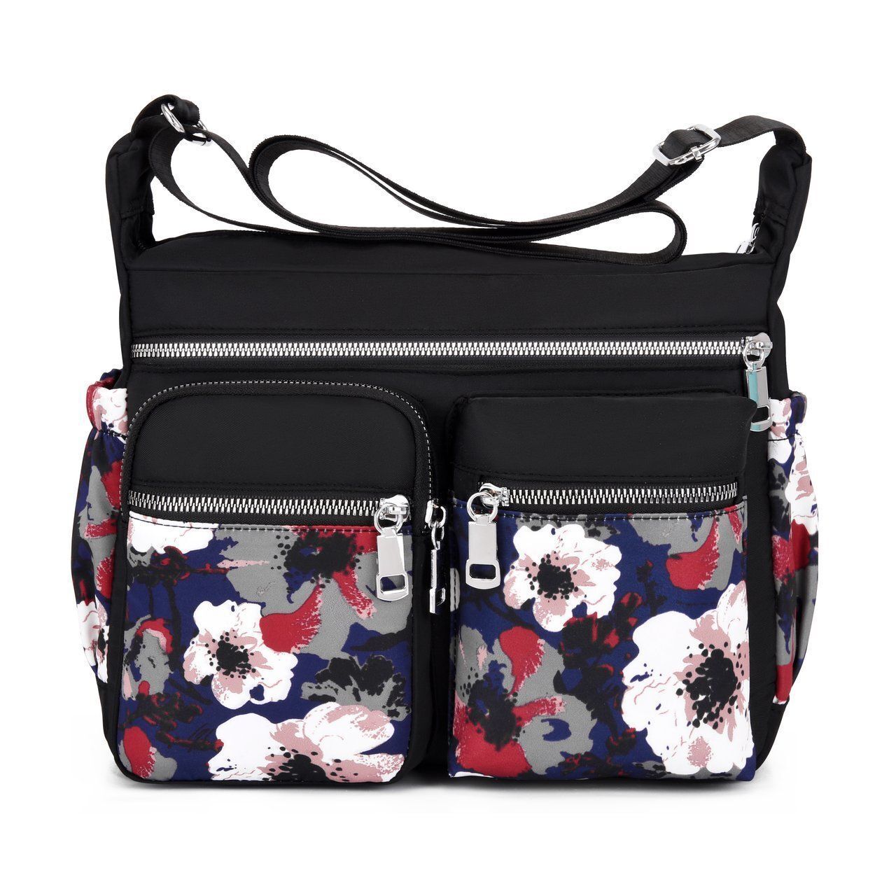 Crossbody Bag Waterproof Nylon Flower Shoulder Messenger Casual Ladies Handbag