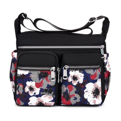 Crossbody Bag Waterproof Nylon Flower Shoulder Messenger Casual Ladies Handbag