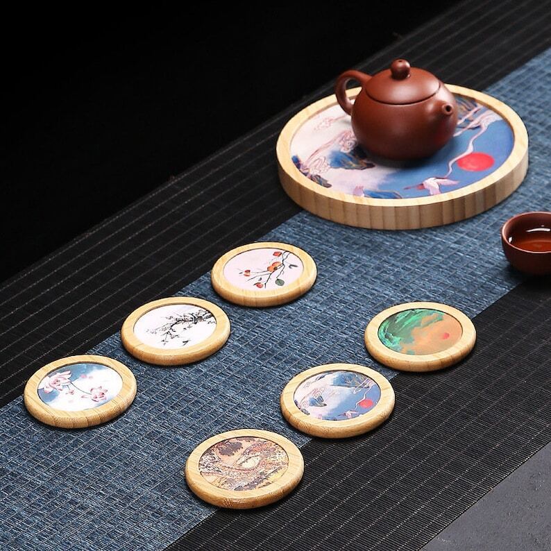 Bamboo Nano Ceramic Coasters|Tea Accessories|Tea Ceremony