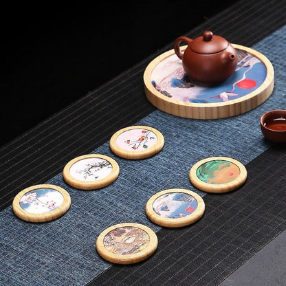 Bamboo Nano Ceramic Coasters|Tea Accessories|Tea Ceremony