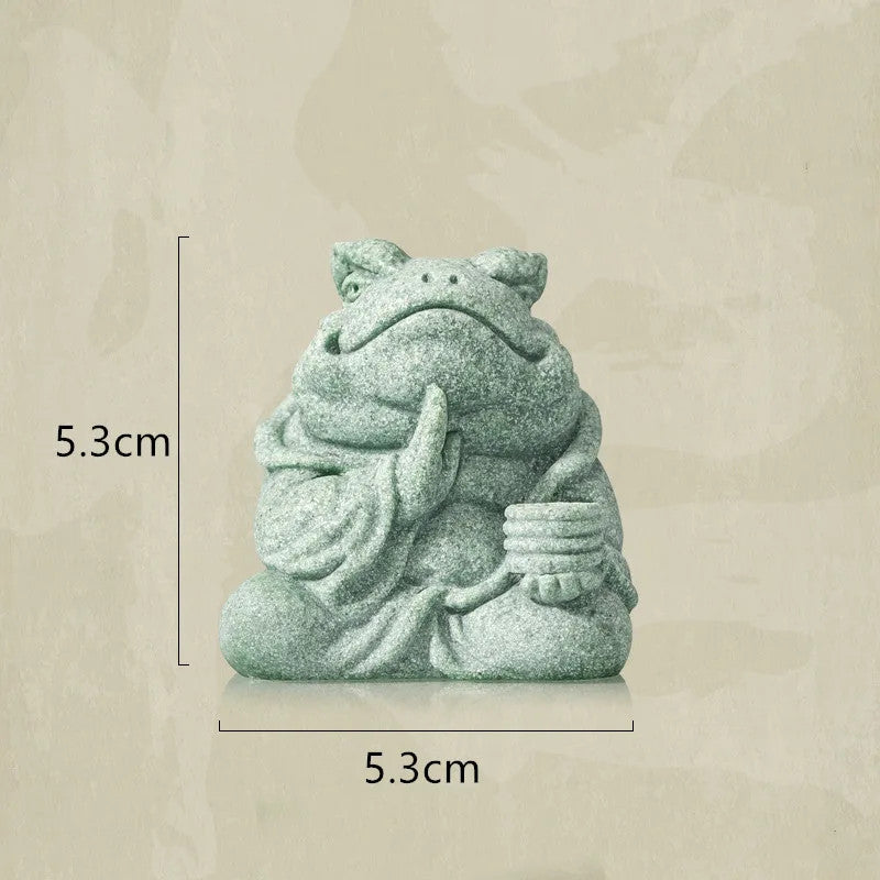 Chinese Stone Tea Pet Ornaments Toad Tea Figurine Sculpture Teaware Accessorie