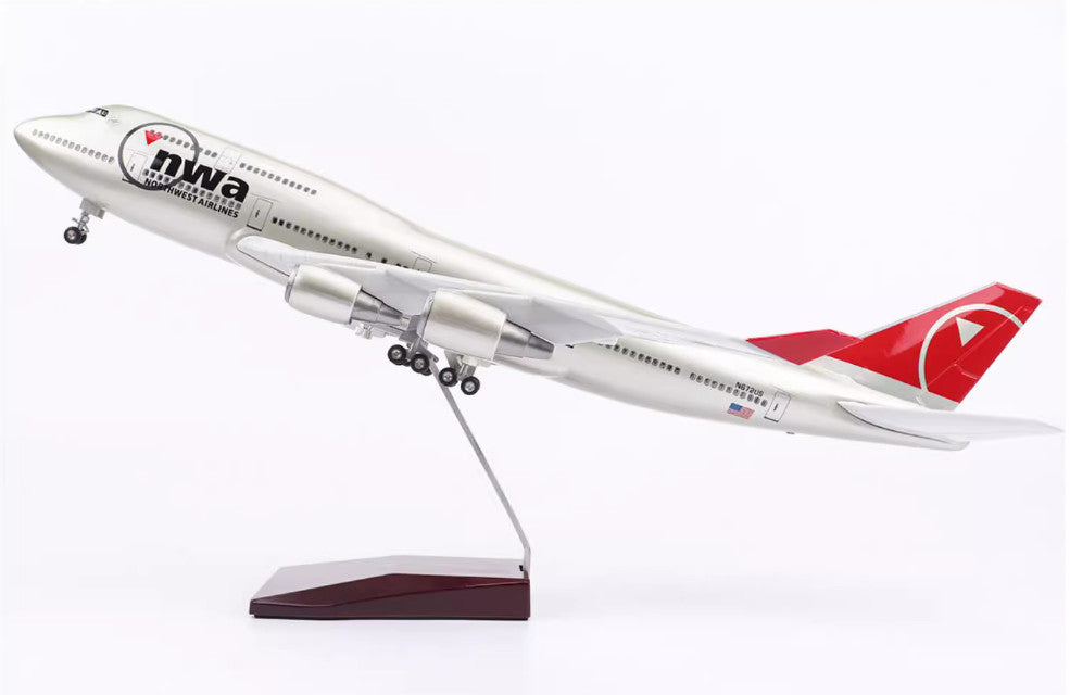 1:150 47CM NWA BOEING 747-400 Airplane Landing Gear Resin Aircraft Plane Model