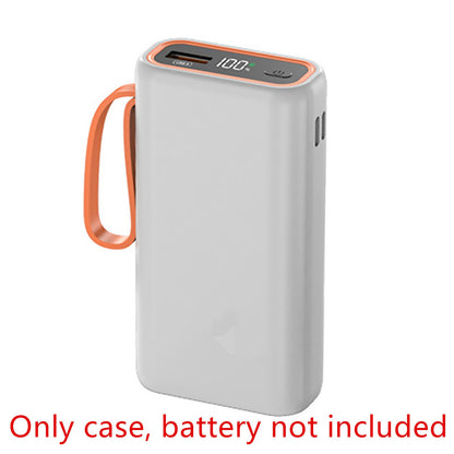 White 2 Slots 21700 Power Bank Case Cage Durable Portable For PC/ Smartphone