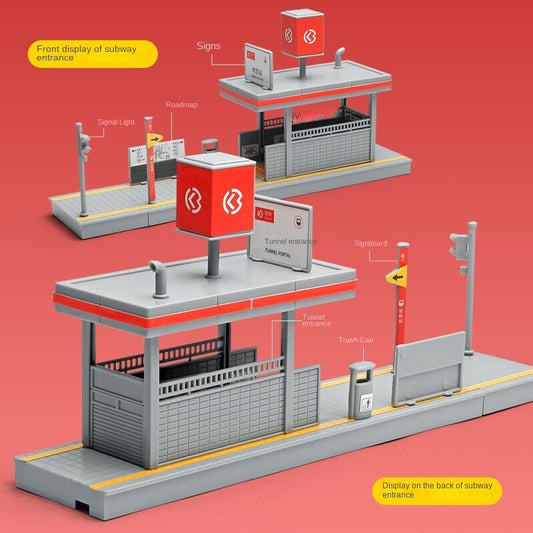 1/64 Model City Subway Station Tunnel Entrance Scene Building Model Gift