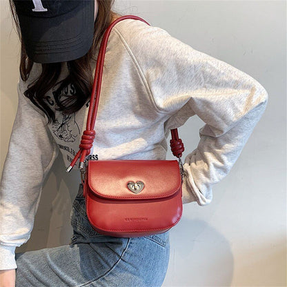 Fashion Heart-shaped Lock Women Small Side Shoulder Bag Crossbody Purse Handbags