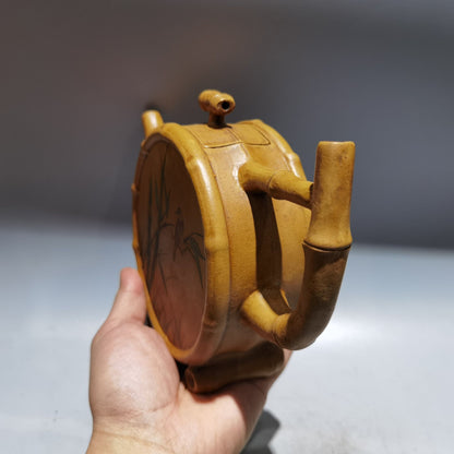 Chinese Yixing Zisha Clay Handmade Exquisite Teapot（竹节酒壶 低款：蒋蓉）