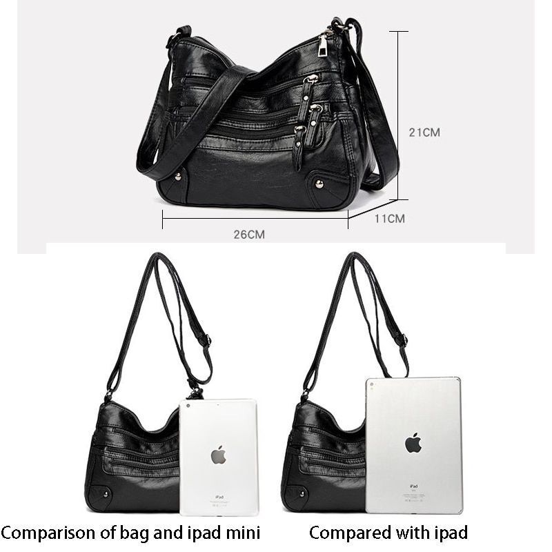 High Quality Soft Leather Shoulder Bags Multi-Layer Crossbody Bag Handbag Purse
