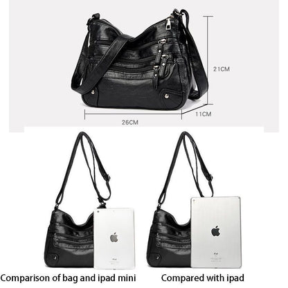 High Quality Soft Leather Shoulder Bags Multi-Layer Crossbody Bag Handbag Purse