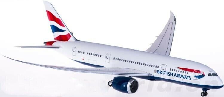 1:200 28CM Hogan BRITISH AIRWAYS BOEING 787-8 Passenger Plane ABS Plastic Model