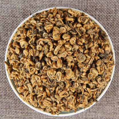 1000g Premium Golden Snail Dian Hong Jin Luo Handmade Pure Bud Yunnan Black Tea