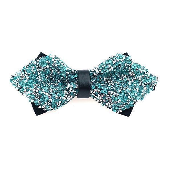 Men Bowtie Diamond Luxury Crystal Gem Tie Fashion Wedding Party Neckwear Banquet