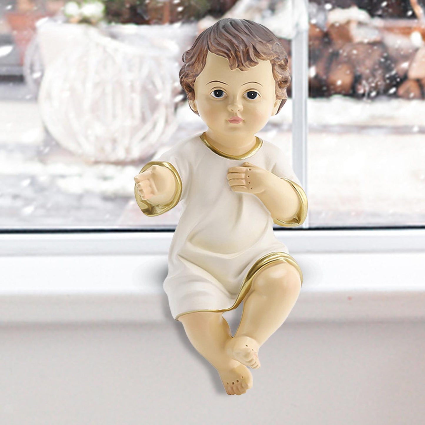 Jesus Baby Figurine Adornment Sculpture Nativity Statue Church Home Decor