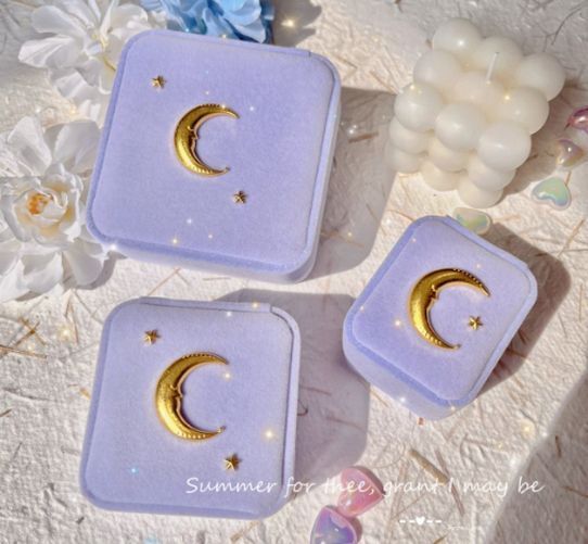 Jewelry Box Vintage Velvet Ring Pendant Bracelet Necklace Display Organizer Gift