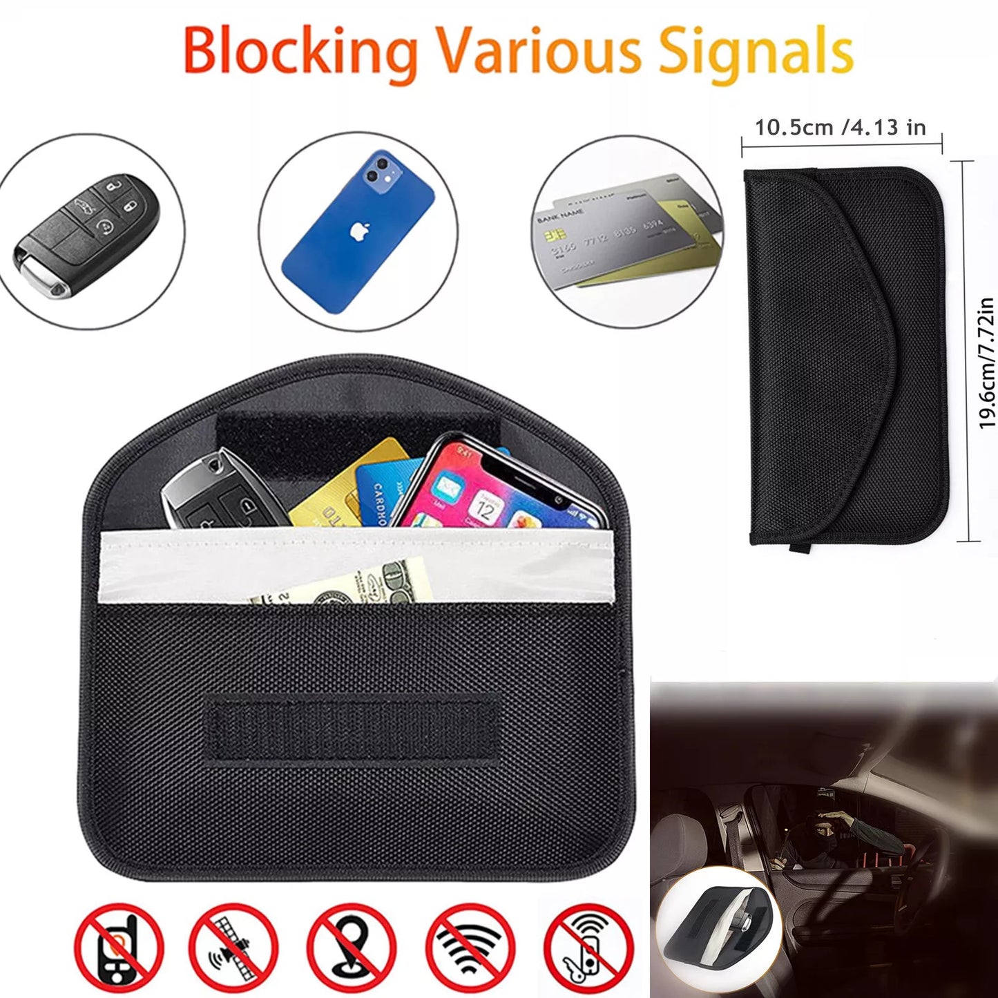 Faraday Bag Cell Phone Wallet Blocker RFID Signal Blocking Shielding Pouch Lot