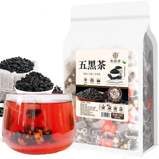 Five Black Tea Mulberry Black Wolfberry Tea Wu Hei TeaBag 250g (5g×50 Sachets)