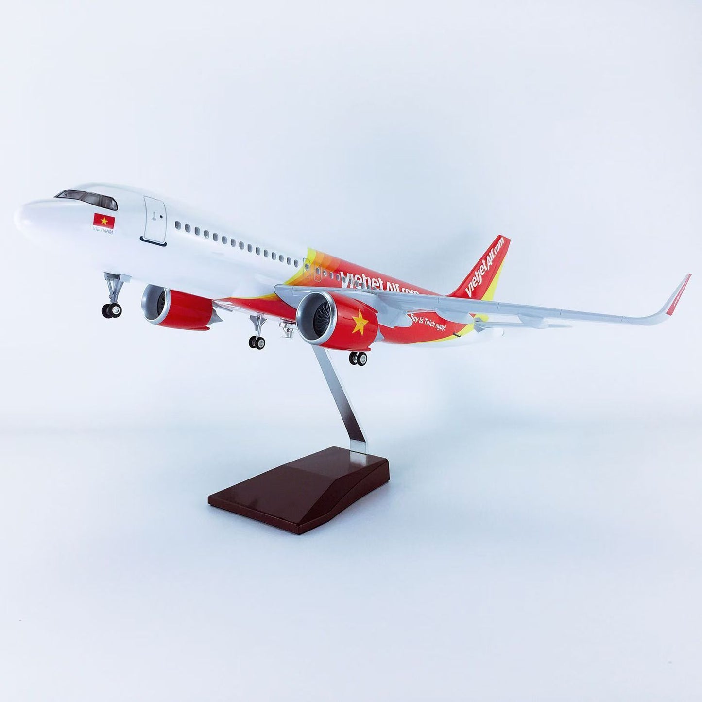 47CM 1:80 Vietjet Air AIRBUS A320neo Airplane Landing Gear Resin Aircraft Model