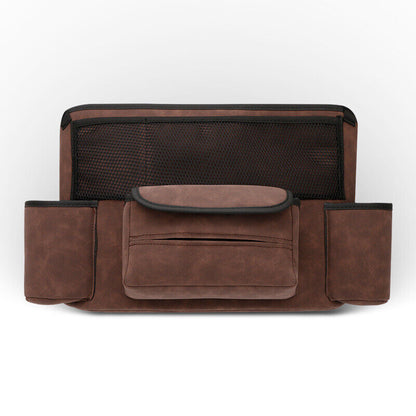 PU Leather Car Net Pocket Organizer Holder Between Seat Storage Bag Tissue Box