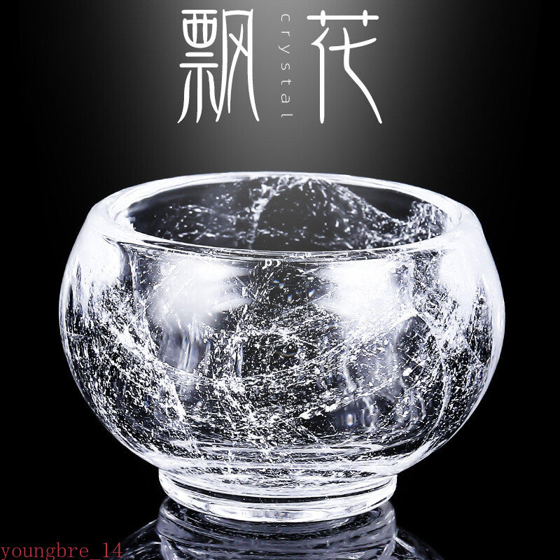 Crystal Glass Snowflake Tea Cup Heat-resistant Thickened Glazed Tea Cup Tea Set