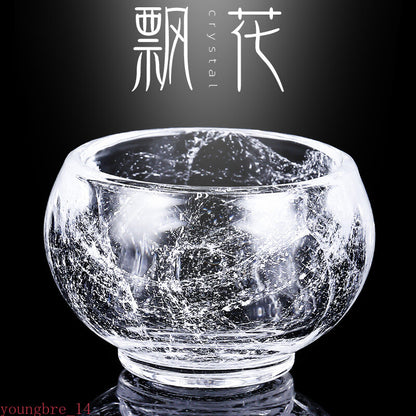 Crystal Glass Snowflake Tea Cup Heat-resistant Thickened Glazed Tea Cup Tea Set