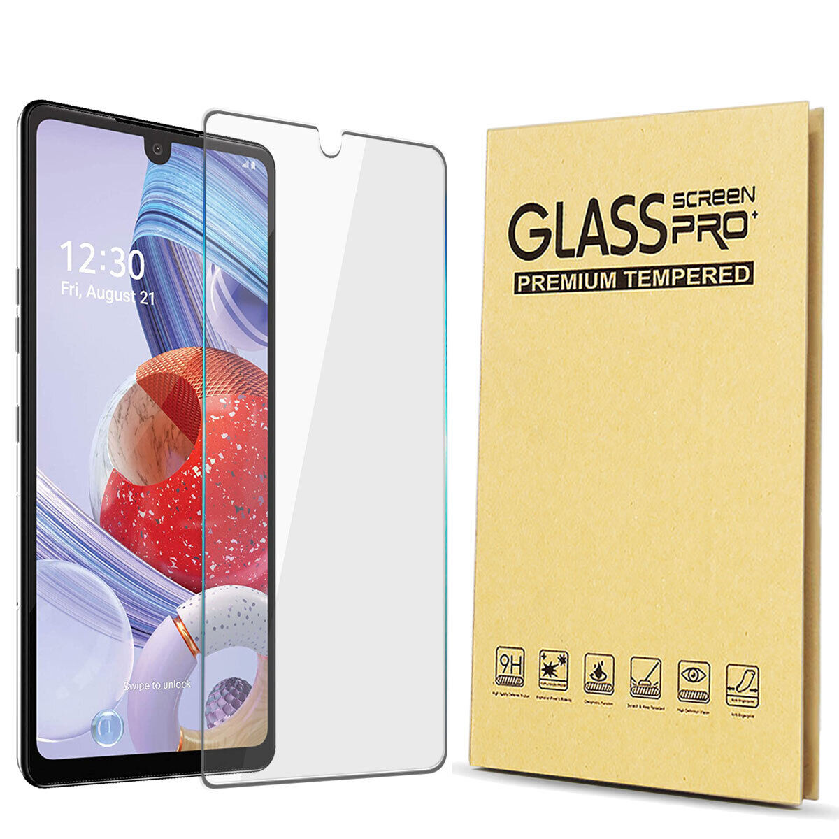 For LG Stylo 6 Glossy Thin Fit Transparent Tempered Glass Clear Screen Protector