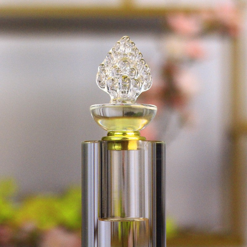 Large Crystal Buddha Pagoda Stupa Transparent Visible Sealed Reliquary Bottle