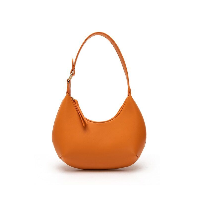 Women's Shoulder Bags PU Leather Purses Handbags Lady Sweet Half Moon Bag