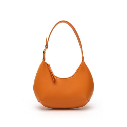 Women's Shoulder Bags PU Leather Purses Handbags Lady Sweet Half Moon Bag