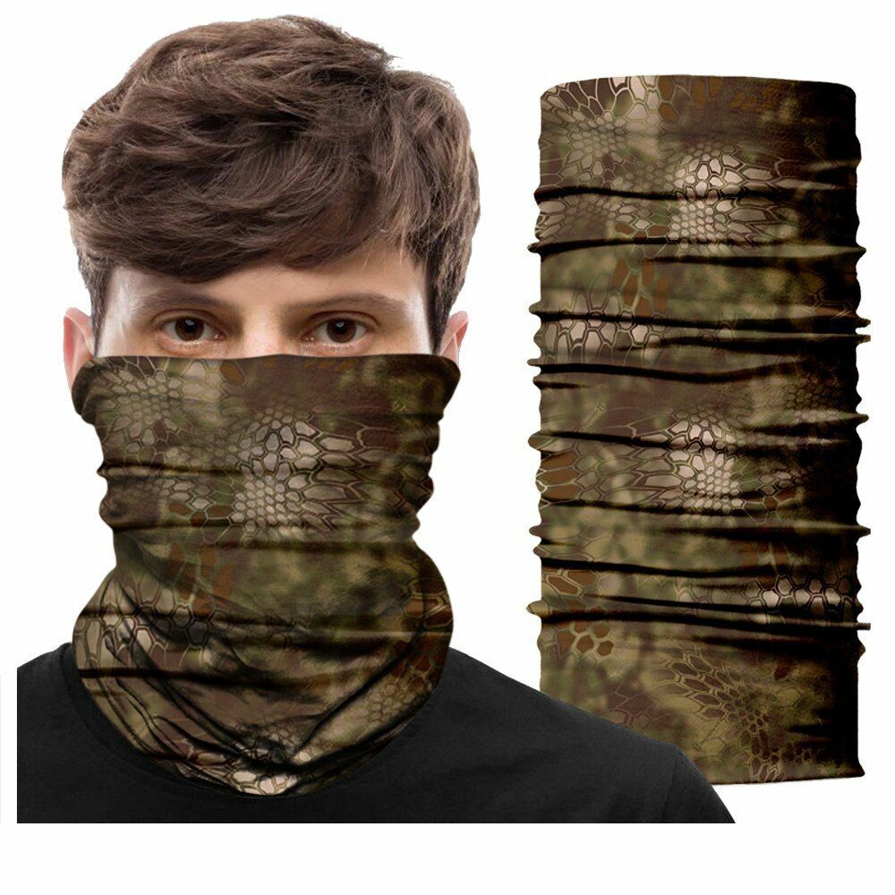 Neck Gaiter Bandana Buff Hiking Camping Hunting Tube Scarf Headwear Mask 50*25CM