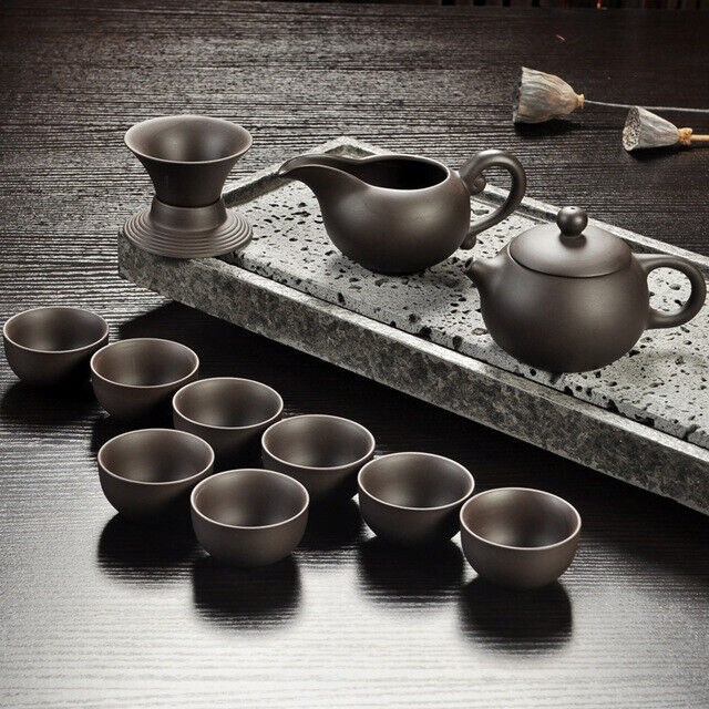 China Kung Fu Purple Sand Teapot Tea Set Ceramic Teapot Cup Handmade Drinkware