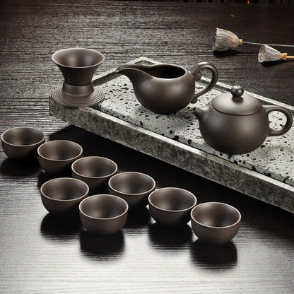 China Kung Fu Purple Sand Teapot Tea Set Ceramic Teapot Cup Handmade Drinkware