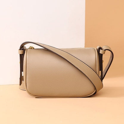 Shoulder Crossbody Tote Genuine Leather Bag Casual Simple Small Handbag Nylon