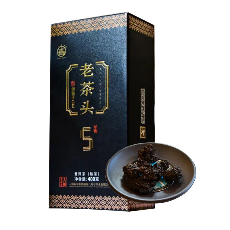 LAO CHA TOU * 2022 Bajiaoting Old Tea Head Five-year-old Puer Ripe Tea 400g Box