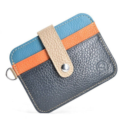 Genuine Leather Thin Wallet Credit Card Holder Key Holder Bag Cash Purse Cotton