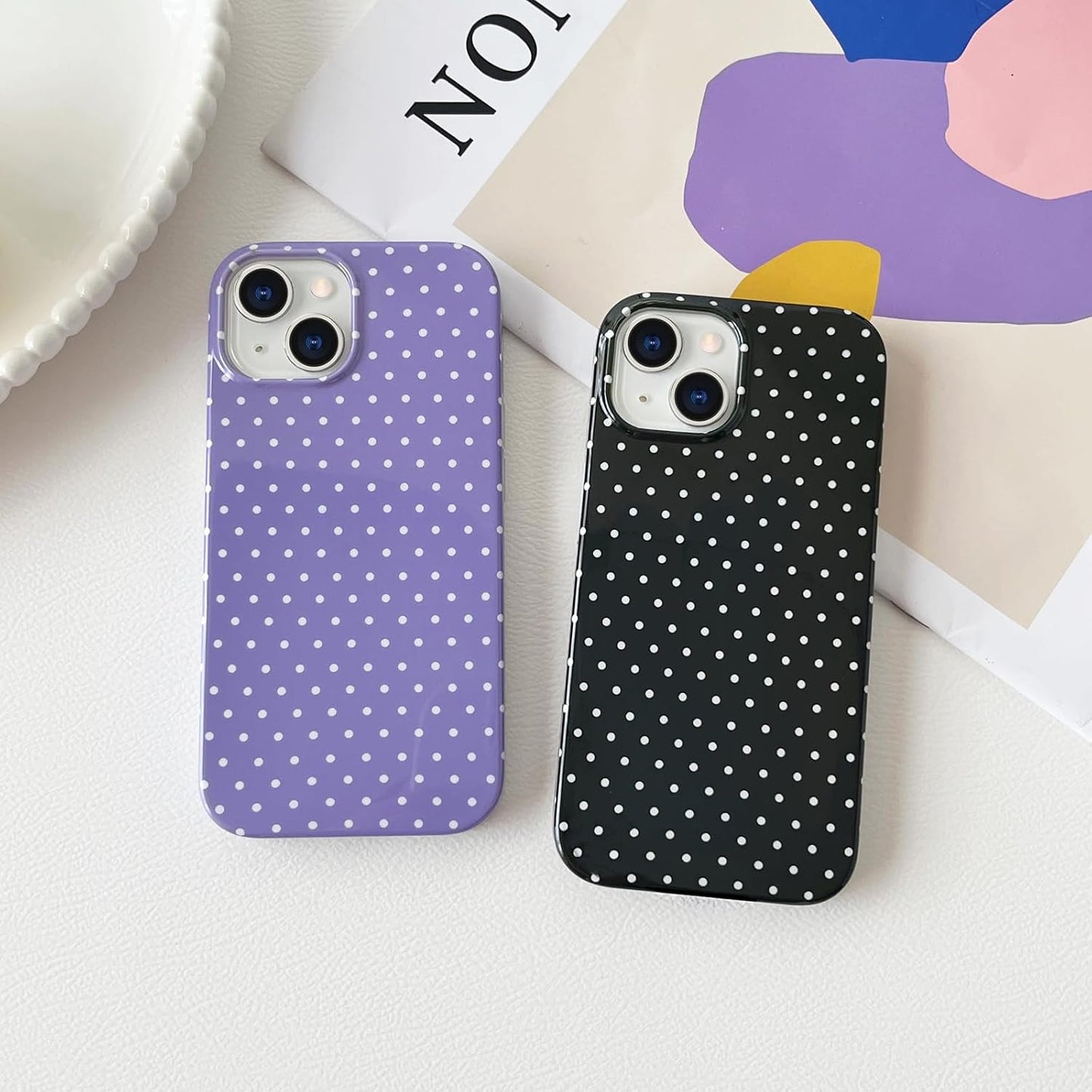 for Iphone 13 Case Cute Polka Dot Phone Case Soft TPU Slim Shockproof Phone Cove