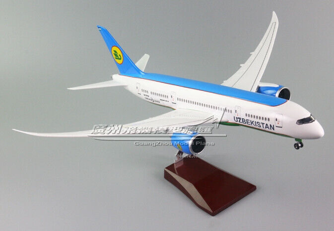 1:130 43CM UZBEKISTAN BOEING 787 Airplane Landing Gear Resin Aircraft Model