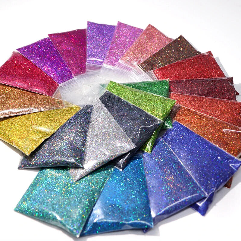 Nail Art Glitters 50g Bag Sparkly Holographic Powder Manicure Polish Accessories