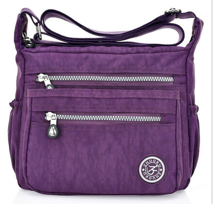 Casual Tote Nylon Shoulder Bag Polyester Fashion Solid Zipper Travel Crossbody