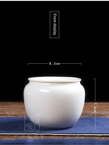 4.2" Whiteware Jade Porcelain Small Number Tea Basin Tea Basin Copper Coins Tea