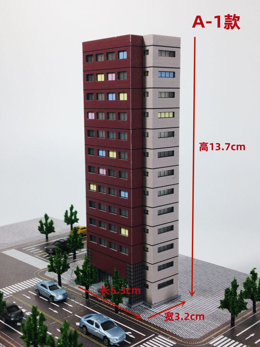 1:300 Building Model Street High-rise Building Railway House Scene Model