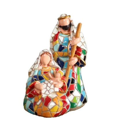 Christmas Decorations Resin Holy Family Statue Gaudi Style Ornaments 11x15.5x8cm