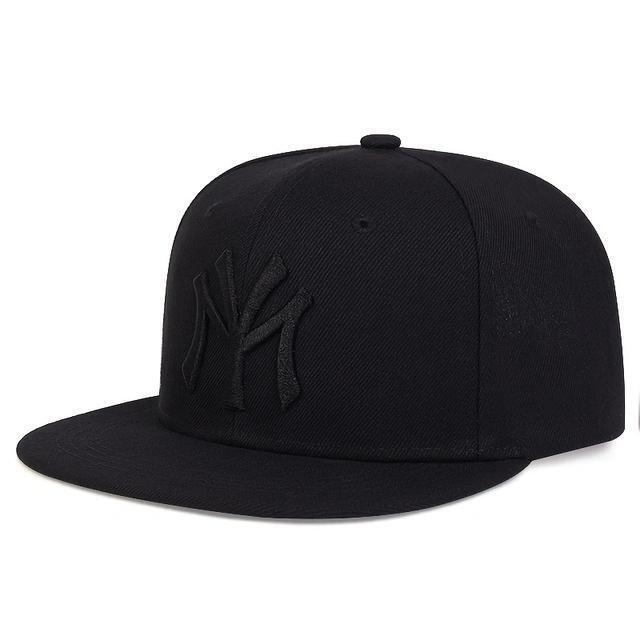 Men Snapback Hat Trucker Style Flat Brim Baseball Cap Solid Plain Hats Ny La