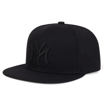 Men Snapback Hat Trucker Style Flat Brim Baseball Cap Solid Plain Hats Ny La