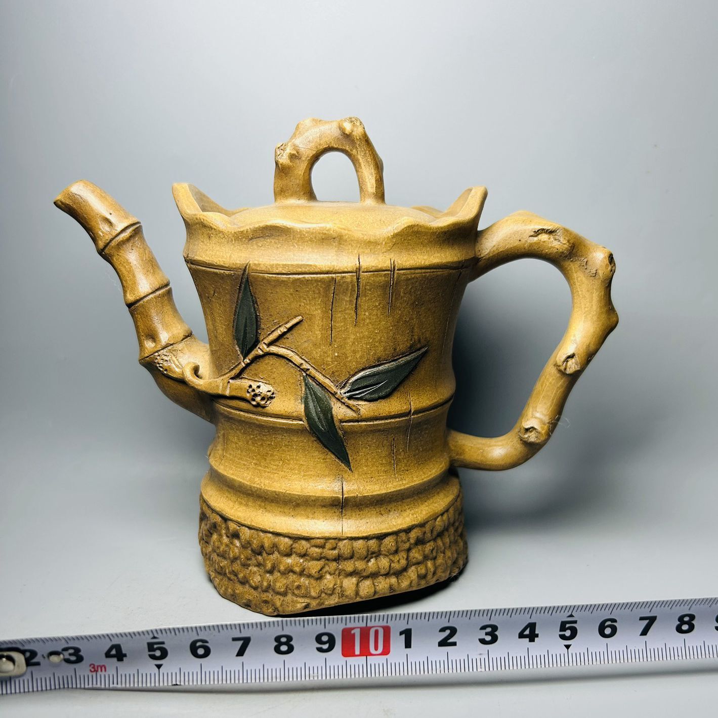 Vintage Chinese Yixing Purple Clay Teapot Zisha Ceremony Ceramic Bamboo Teaware