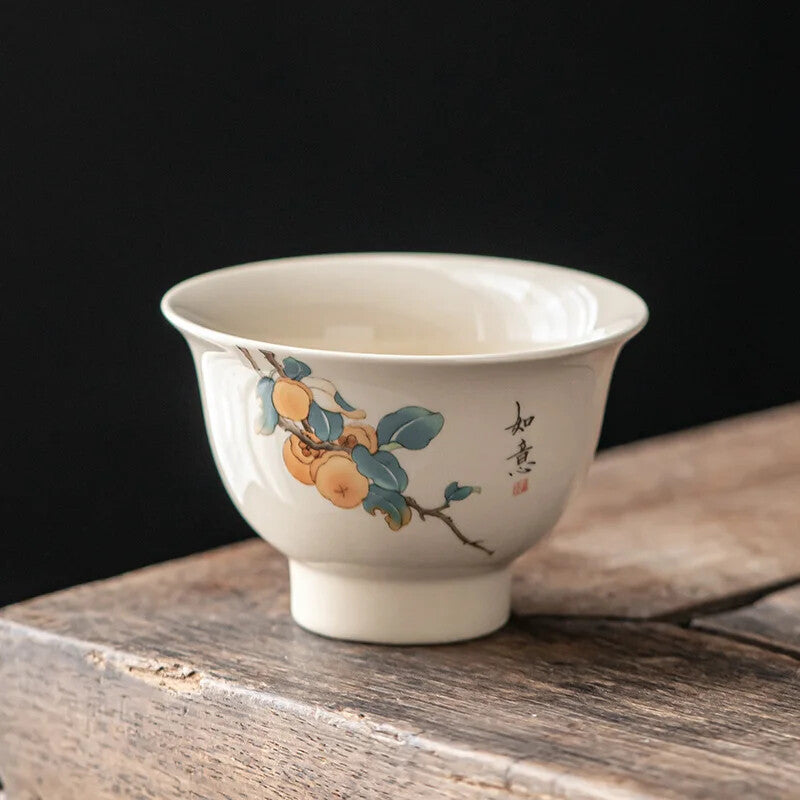 1PC Handmade Tea Cup Hand Painted Ceramic Tea Bowl Chinese Porcelain Tea Set