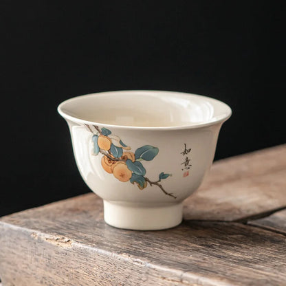 1PC Handmade Tea Cup Hand Painted Ceramic Tea Bowl Chinese Porcelain Tea Set