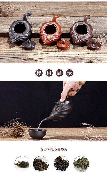 Black Chinese Teasets Kung Fu Teapot Modern Purple Clay Art Tea Pot Handmade