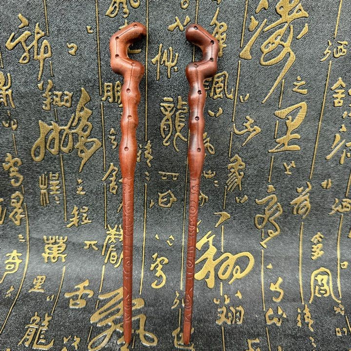Lightning Ziziphus Wood Seven Star Hairpin Taoist Bun Pin Wood Hair Accessory1pc