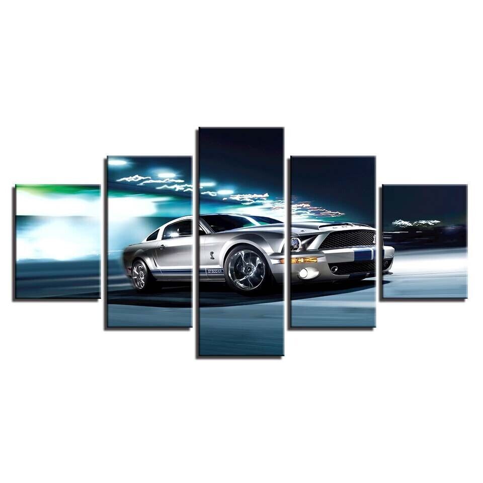 Luxury Ford Sport Car Canvas Prints painting Wall Art Home Decor Picture 5PCS