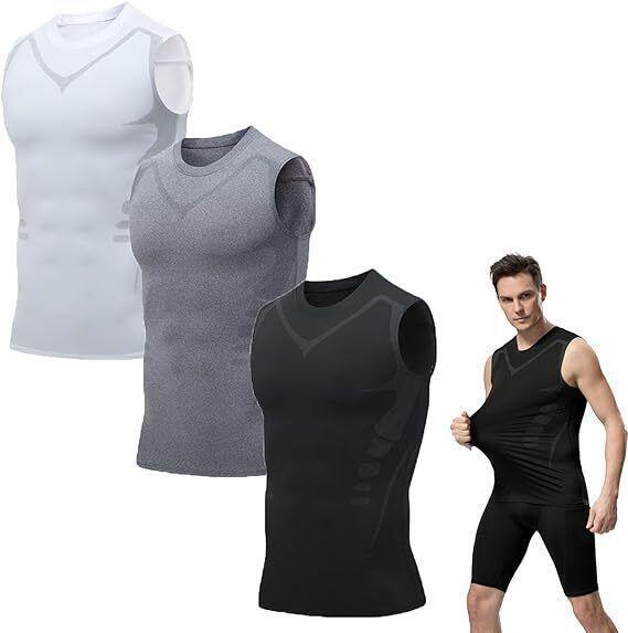 Sculptcore - Men's Body Shaper, Compression Ionic Shaping Shirt