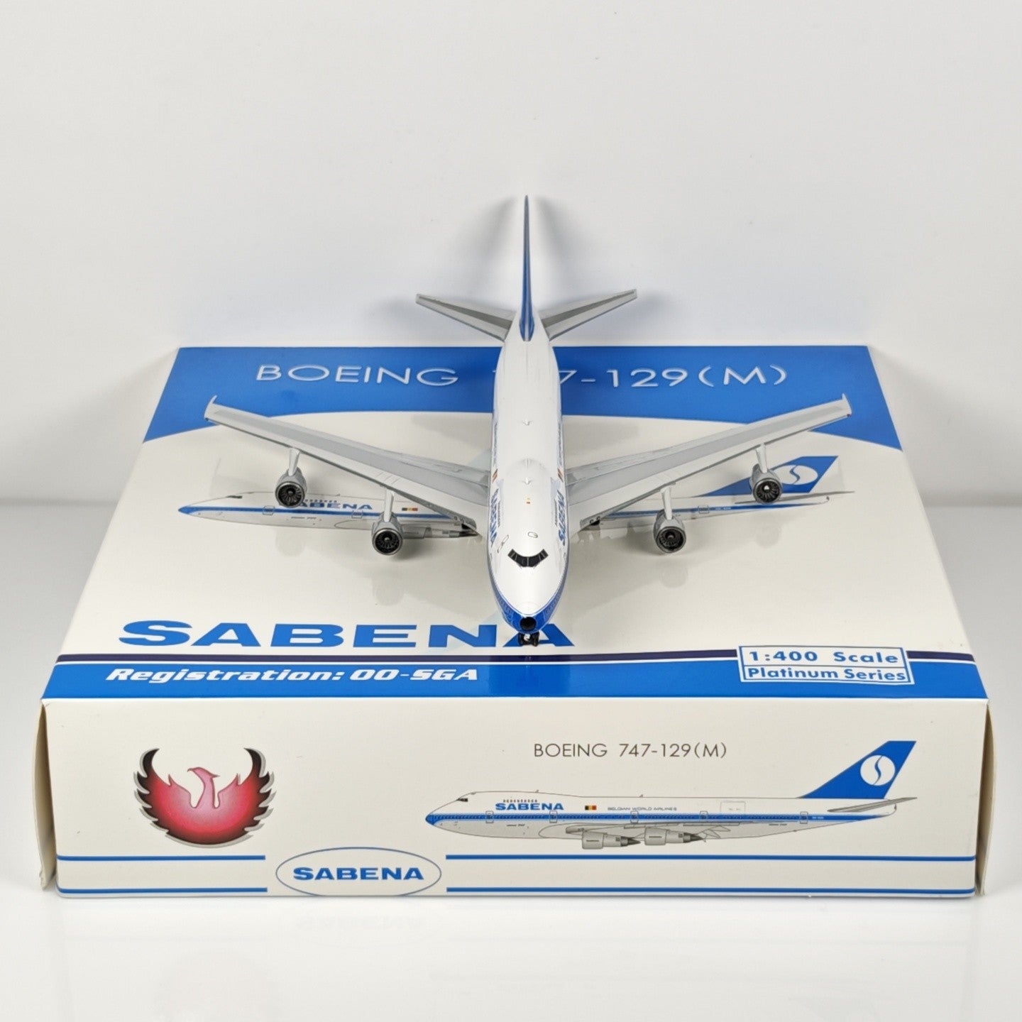 1:400 Phoenix Sabena Boeing 747-100 OO-SGA Airplane Diecast Aircraft Plane Model